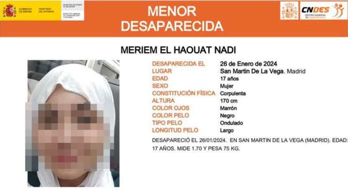 Encuentran a Meriem El Haouat Nadi, una menor de 17 años desaparecida en San Martín de la Vega, Madrid