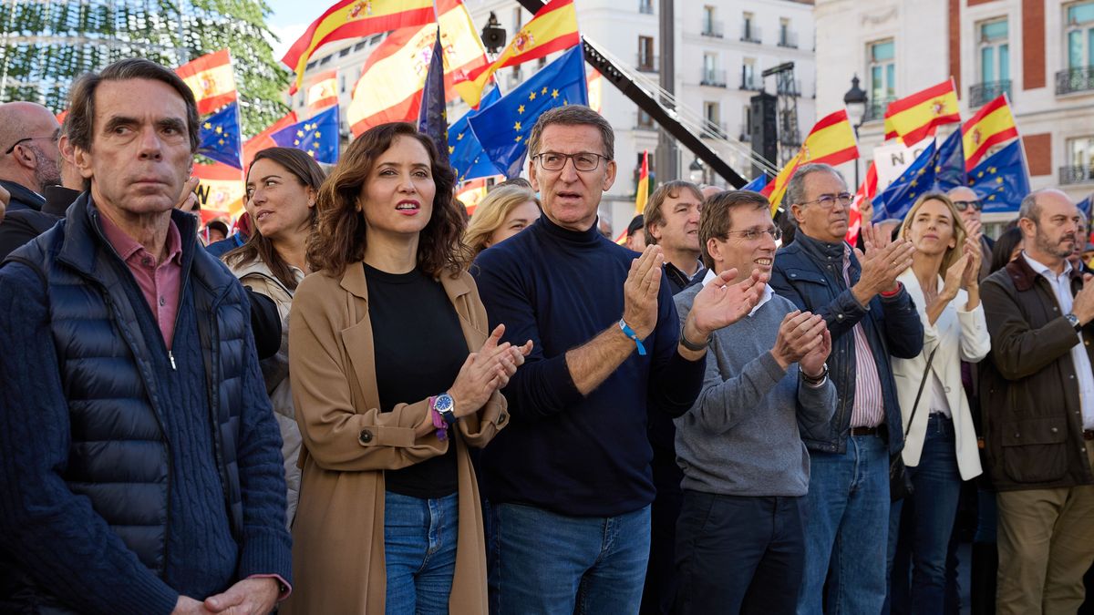 Manifestación del PP contra la amnistía en la Puerta del Sol de Madrid el 12 de noviembre de 2023