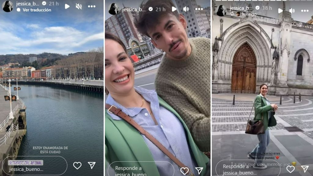 Jessica Bueno y Luitingo de romántico paseo por el casco antiguo de Bilbao