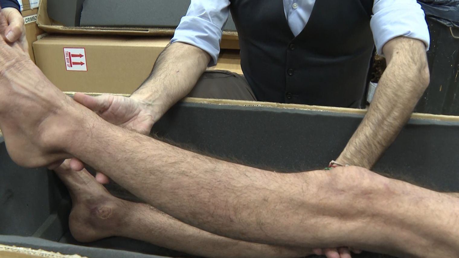 Piernas elaboradas para el rodaje