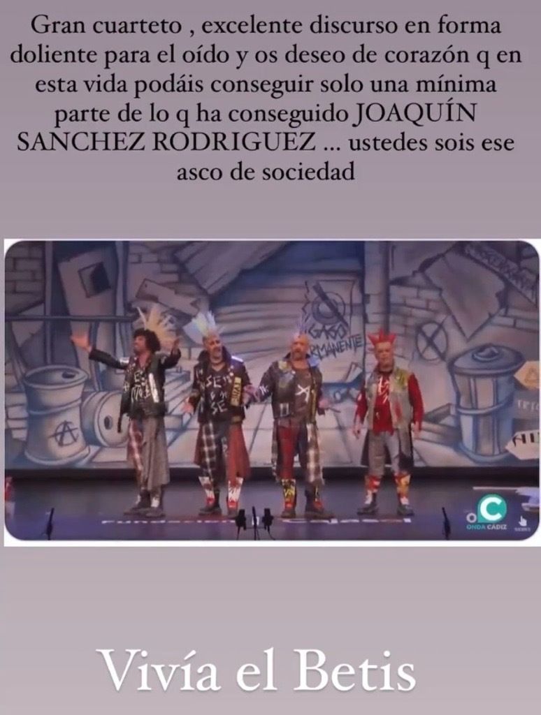 Captura de la historia temporal de Instagram de Susana Saborido