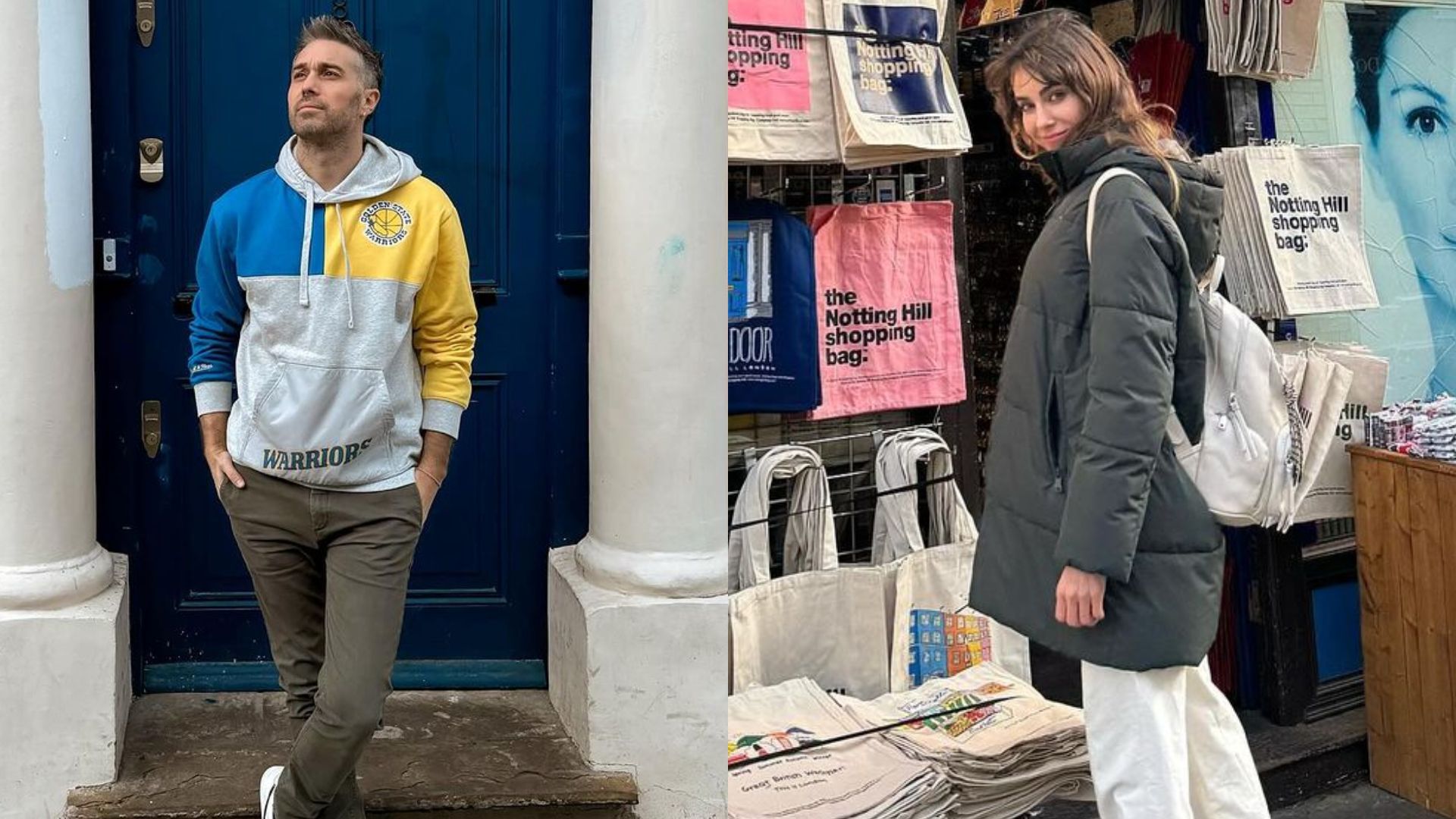 De izquierda a derecha. Dani Martínez e Irene Arcos en el barrio de Notting Hill, Londres