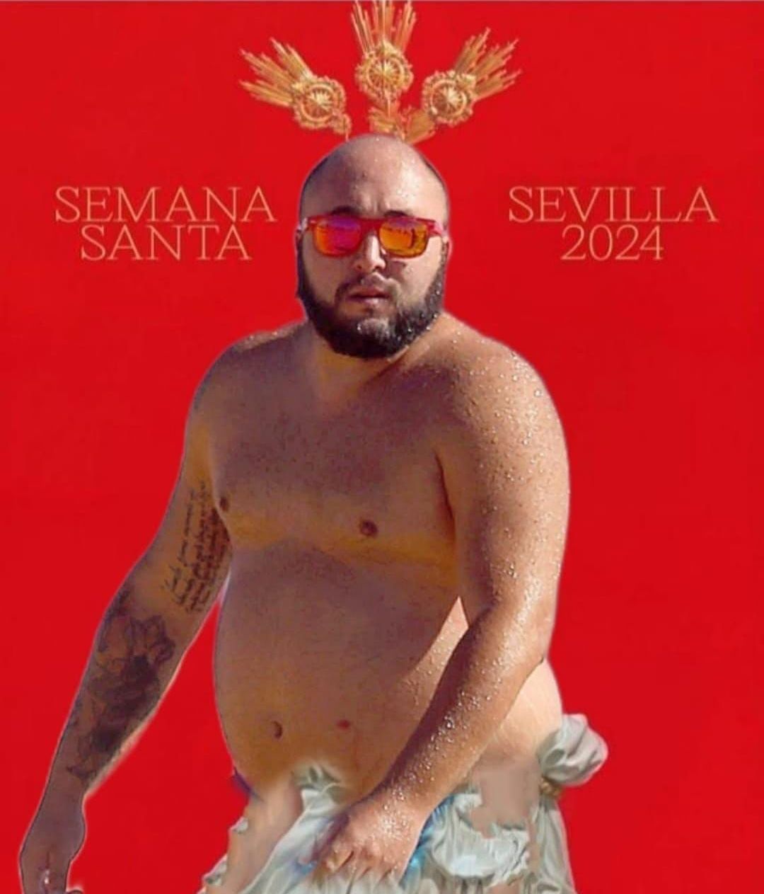 'Meme' de Kiko Rivera como Cristo Resucitado en el cartel de Salustiano