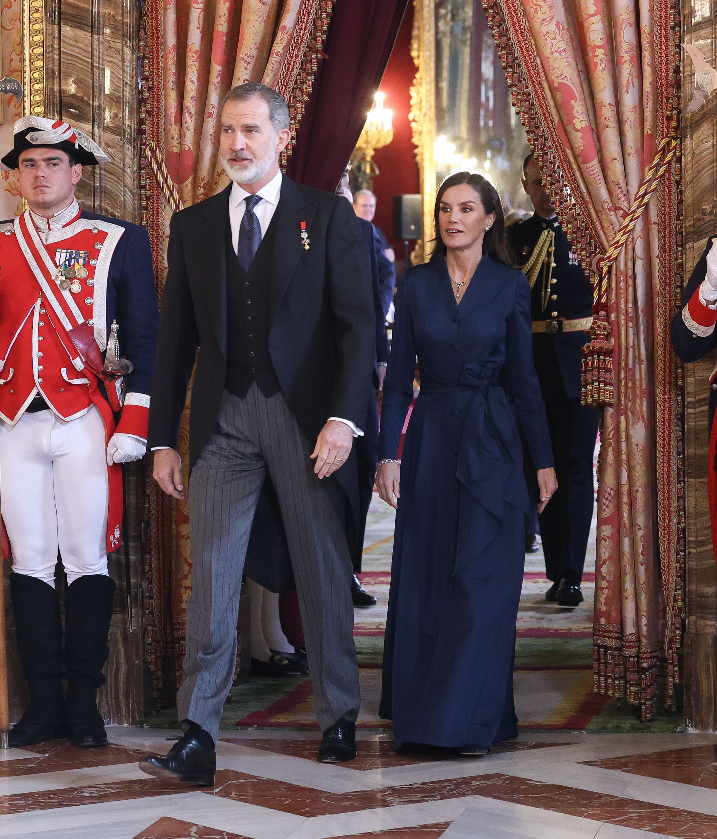 La llegada de los reyes a la recepcion anual del cuerpo diplomatico