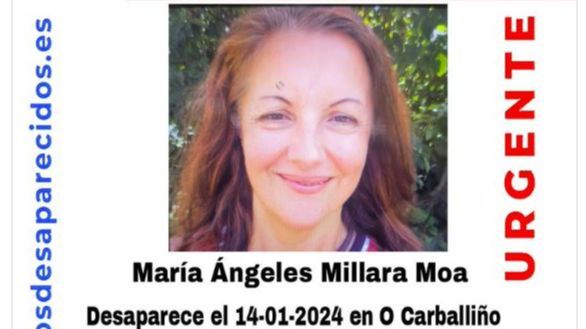 Buscan a María Ángeles Millara, de 55 años, desaparecida el 14 de enero en O Carballiño, Ourense