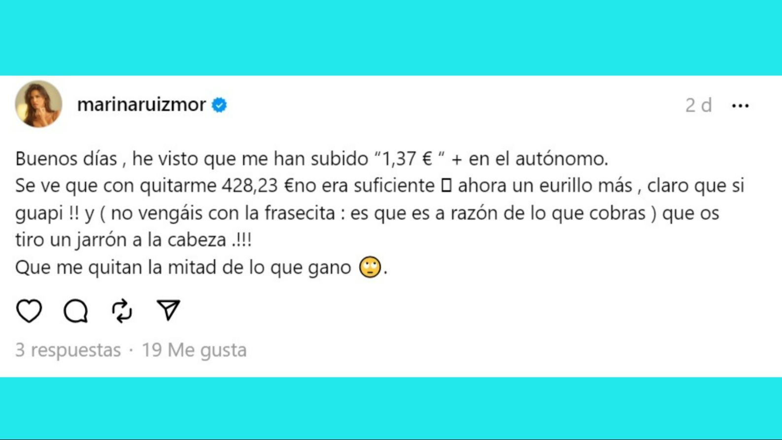 La queja de Marina Ruiz