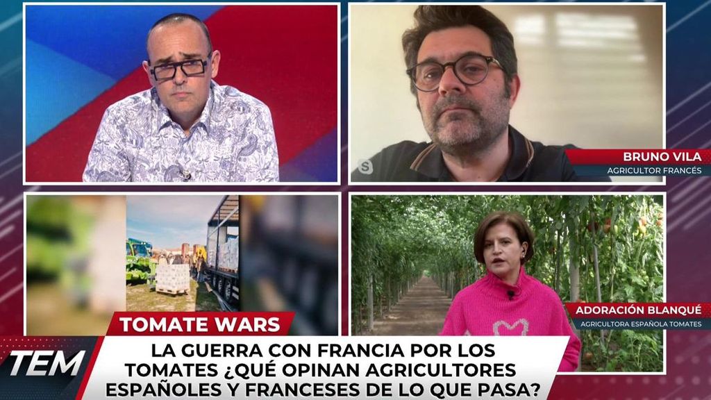 Una agricultora española se enfrenta a un agricultor francés tras el boicot de los productos españoles en Francia
