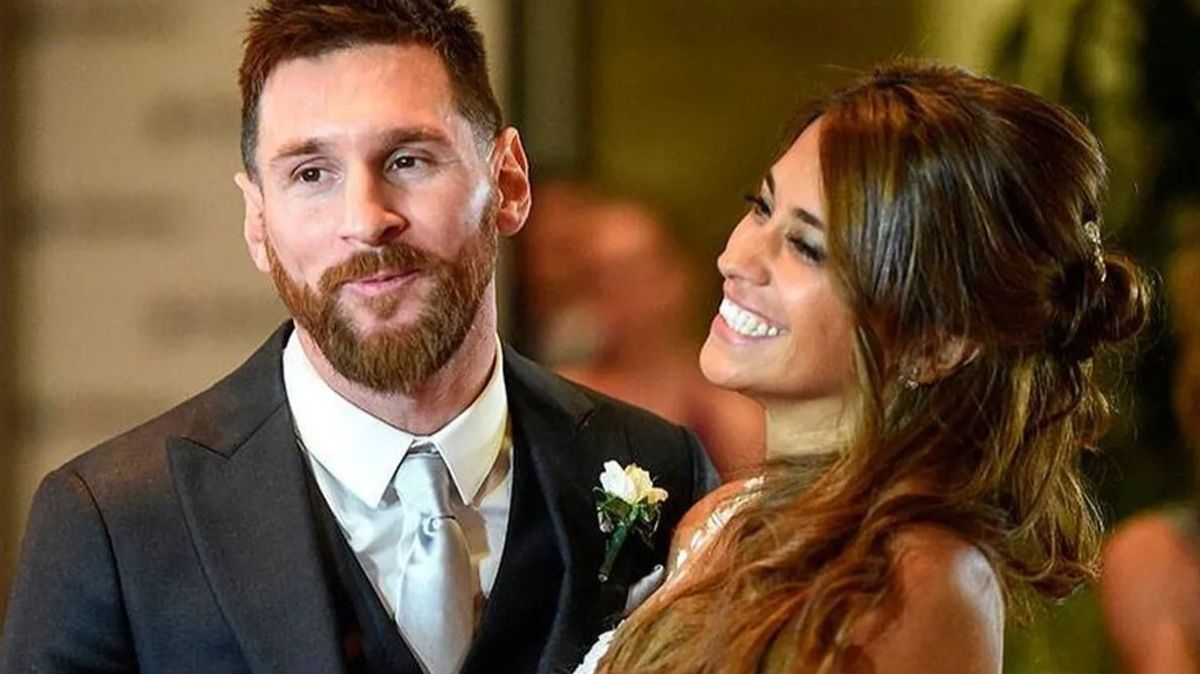 Messi y Antonella Roccuzzo el día de su boda