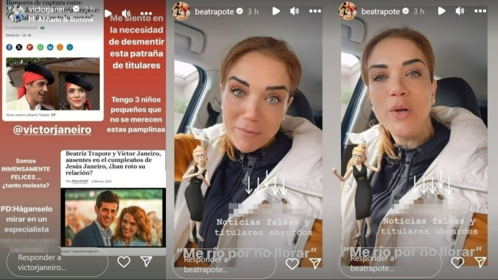 Beatriz Trapote desmiente que su matrimonio con Víctor Janeiro esté roto