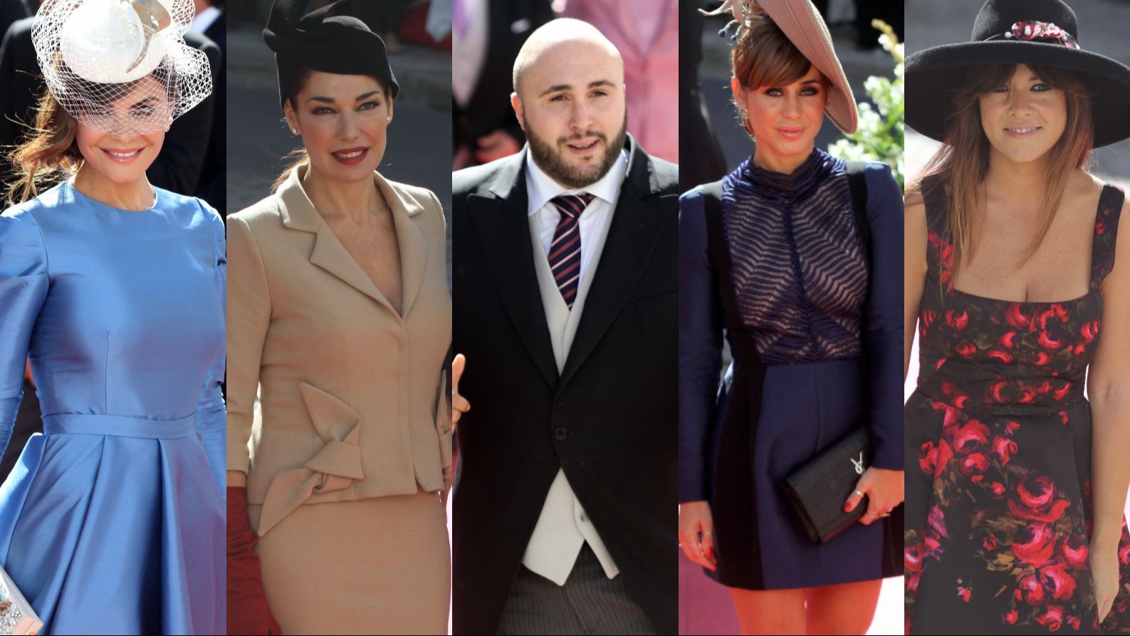 María José Suárez, Raquel Revuelta, Kiko Rivera, Elena Tablada y Vanesa Martín en la boda de Cayetano y Eva