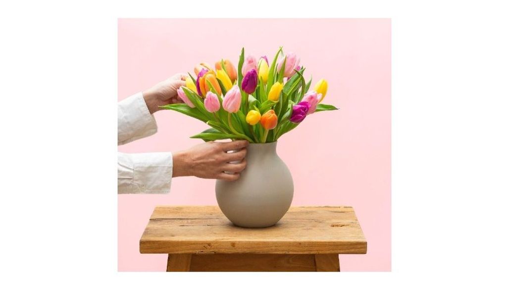 Mini jarrón tulipanes de colores