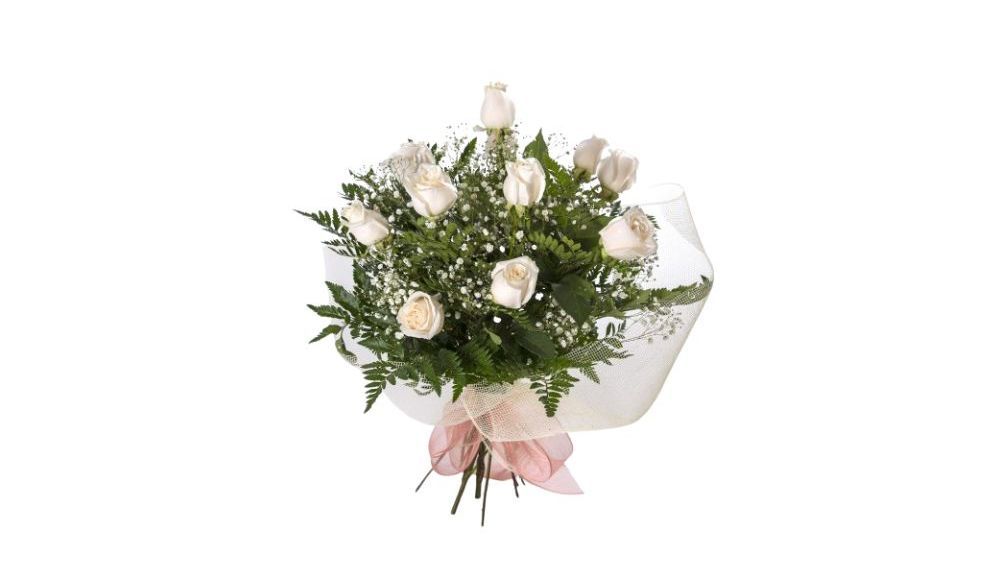 Ramo de 12 rosas blancas