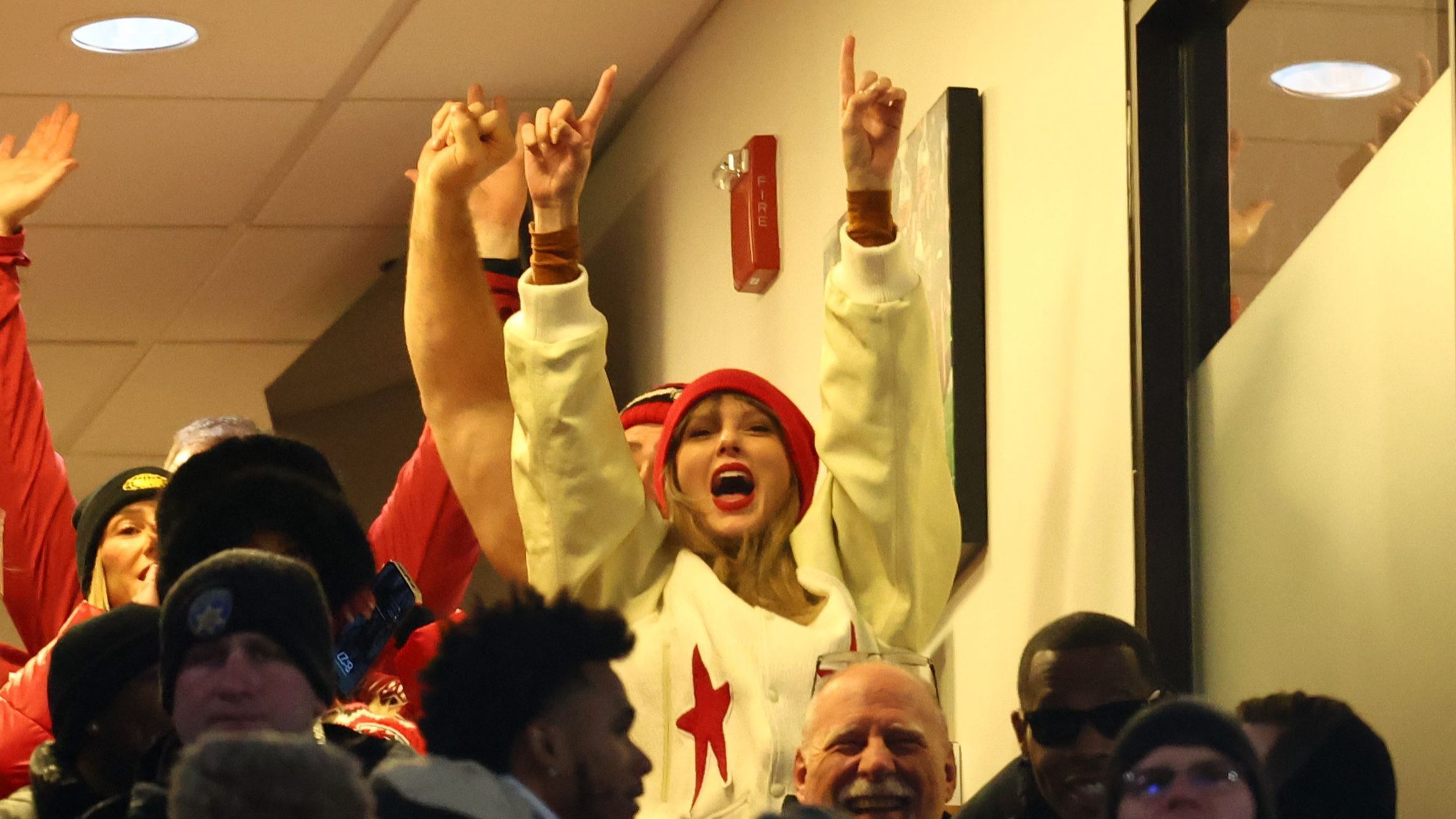 Taylor Swift en uno de los últimos partidos de su novio, Travis Kelce