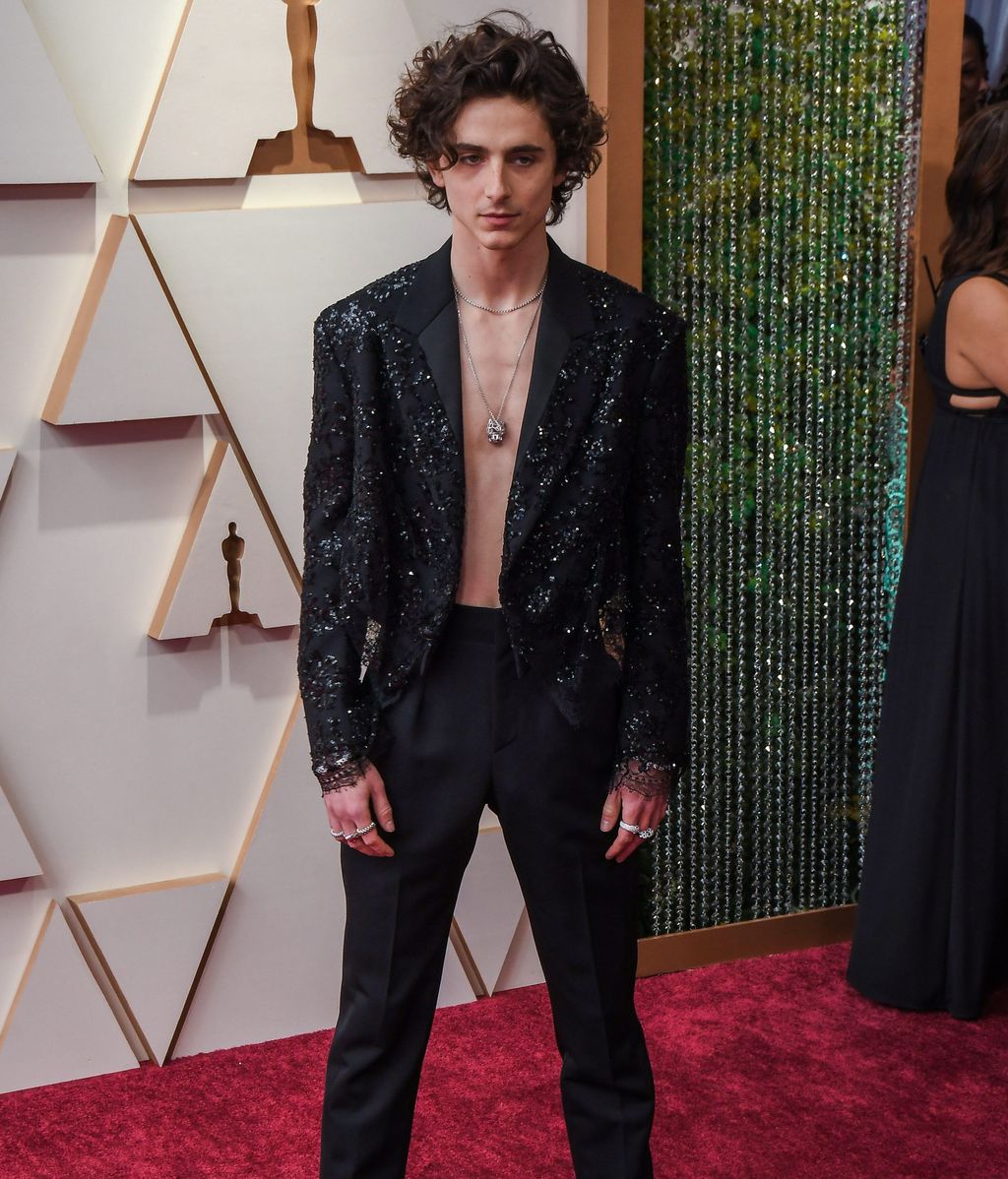 Timothée en la alfombra roja de los Oscars de 2022