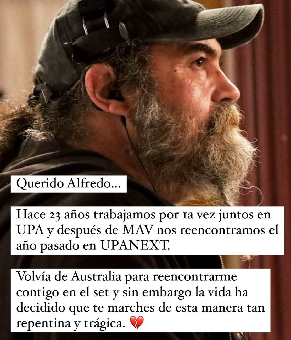 La carta de despedida del actor.