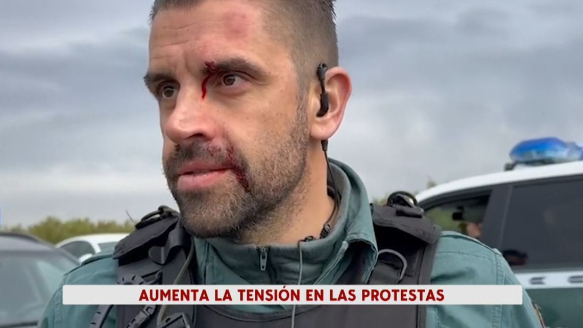 Un Guardia Civil herido en las protestas de los agricultores en Zafra