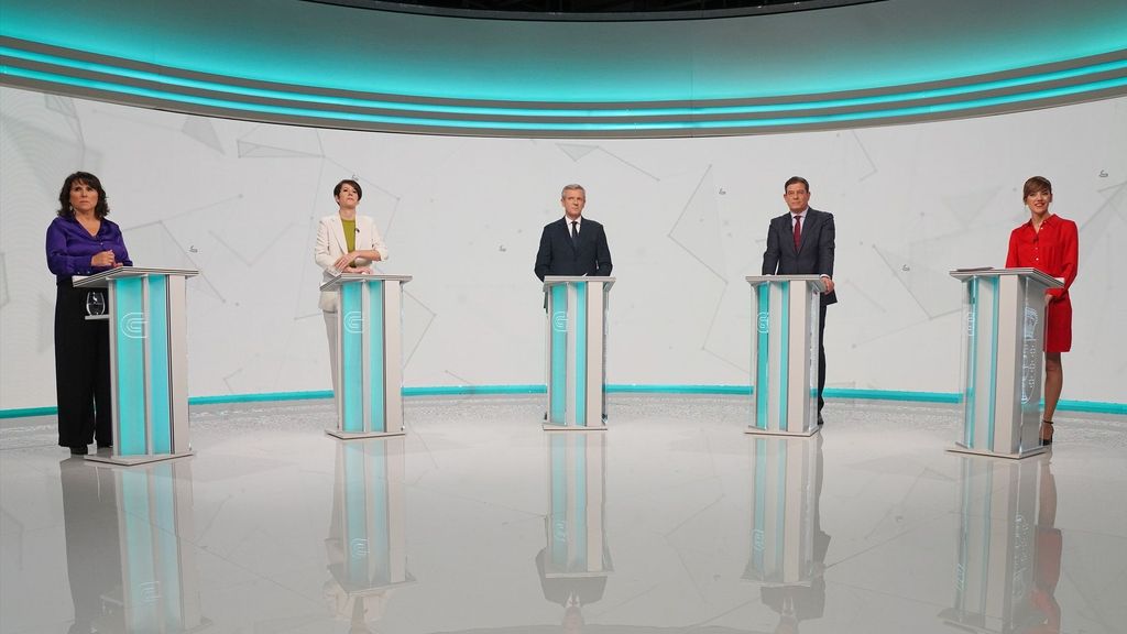 Algunos de los candidatos a la presidencia de la Xunta de Galicia en un debate electoral