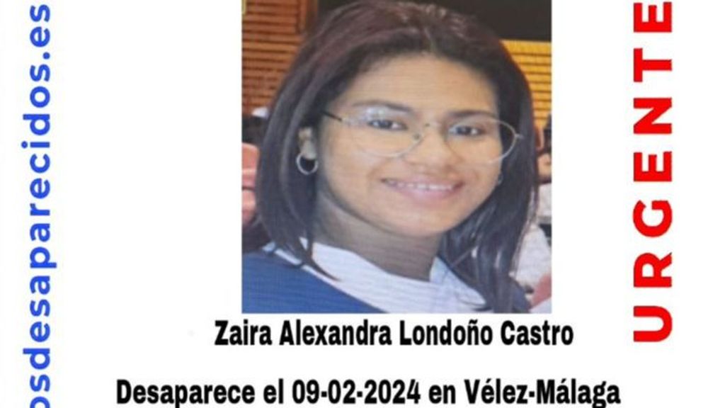 Buscan a Zaira Alexandra Londoño, una joven de 20 años desaparecida en Vélez-Málaga