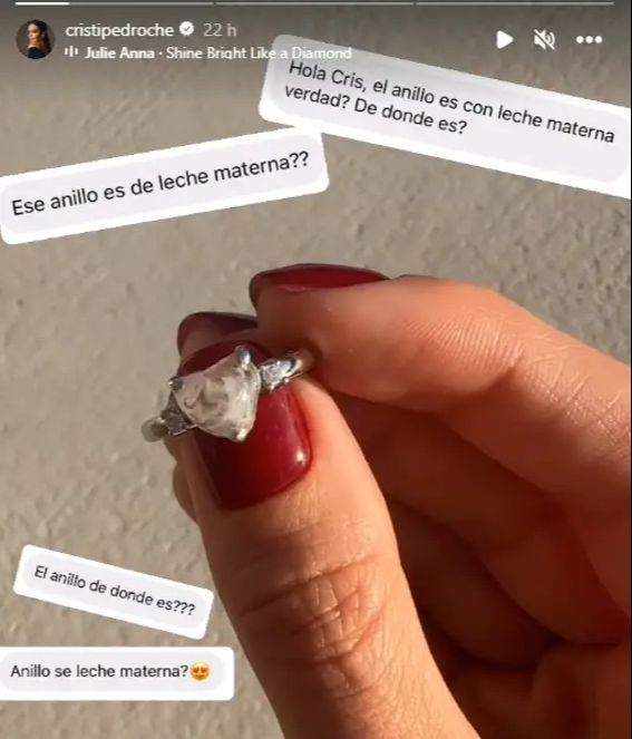 Cristina Pedroche muestra su anillo de leche en Instagram