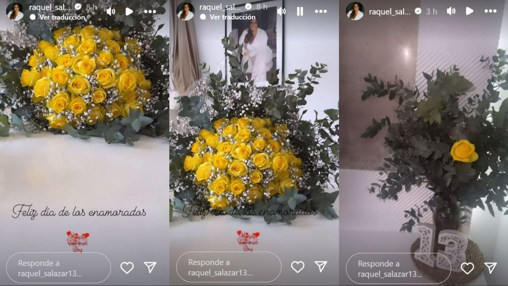 Raquel Salazar muestra el regalo de San Valentín que le ha hecho su marido