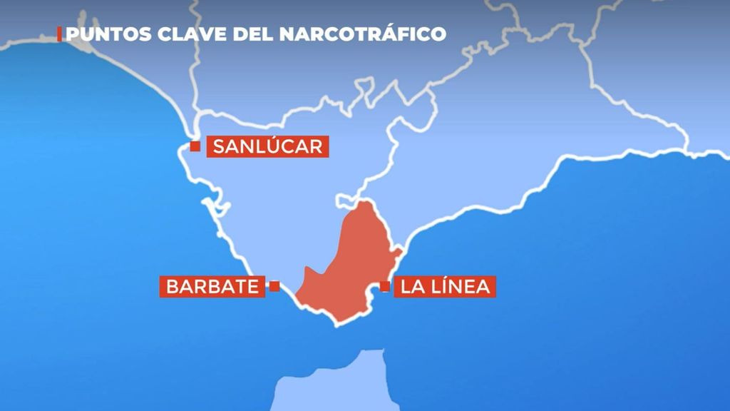 El mapa de los puntos calientes del narcotráfico en la provincia de Cádiz: La Línea, Barbate y Sanlúcar