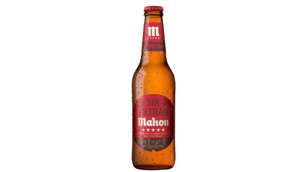 Mahou Cinco Estrellas Sin Filtrar en botella de tercio