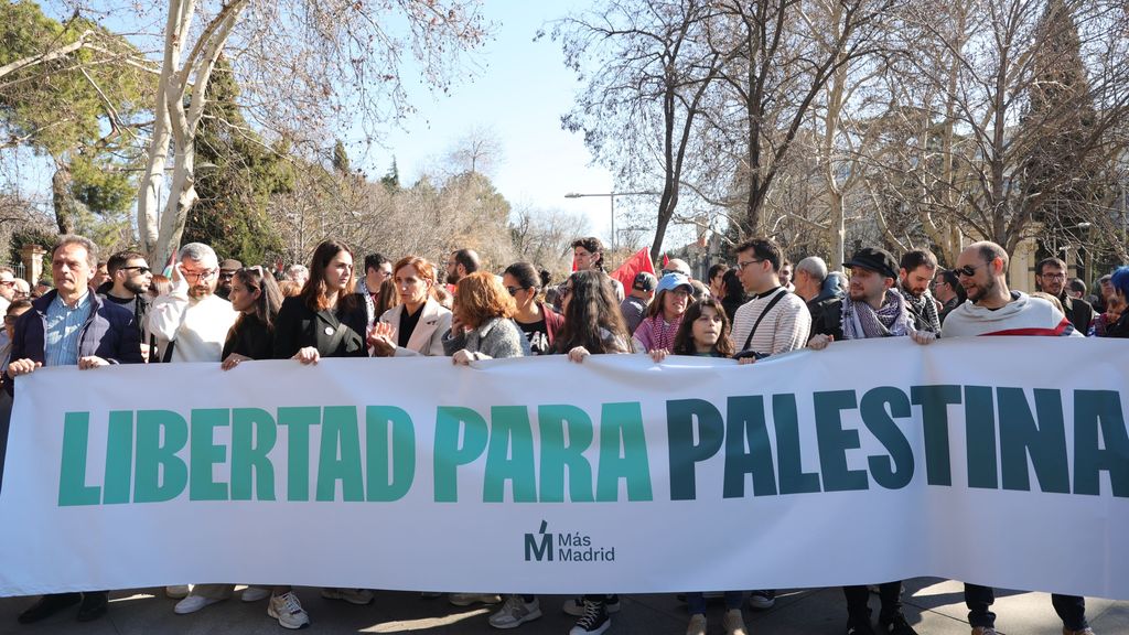 Manifestación en apoyo a Palestina, a 17 de febrero de 2024, en Madrid (España)