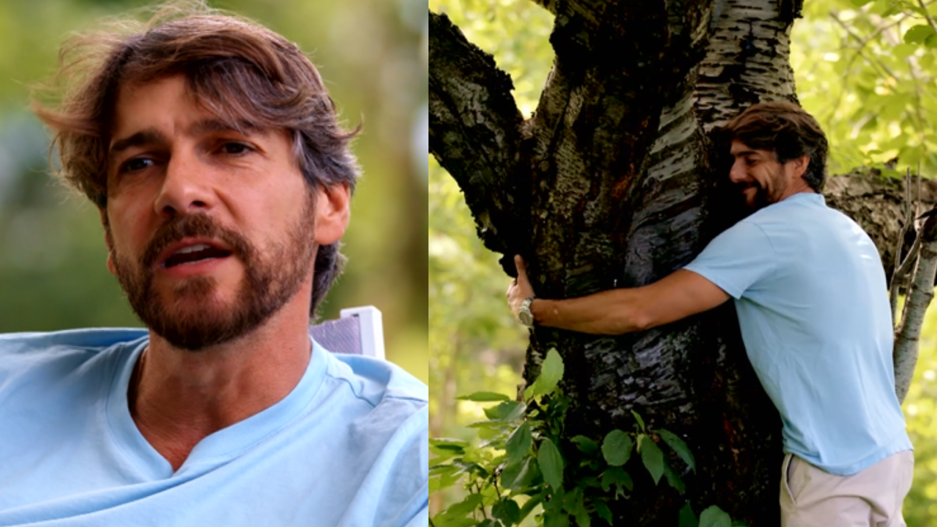 Félix Gómez surprend Jesús Calleja avec sa pratique de serrer les arbres dans ses bras