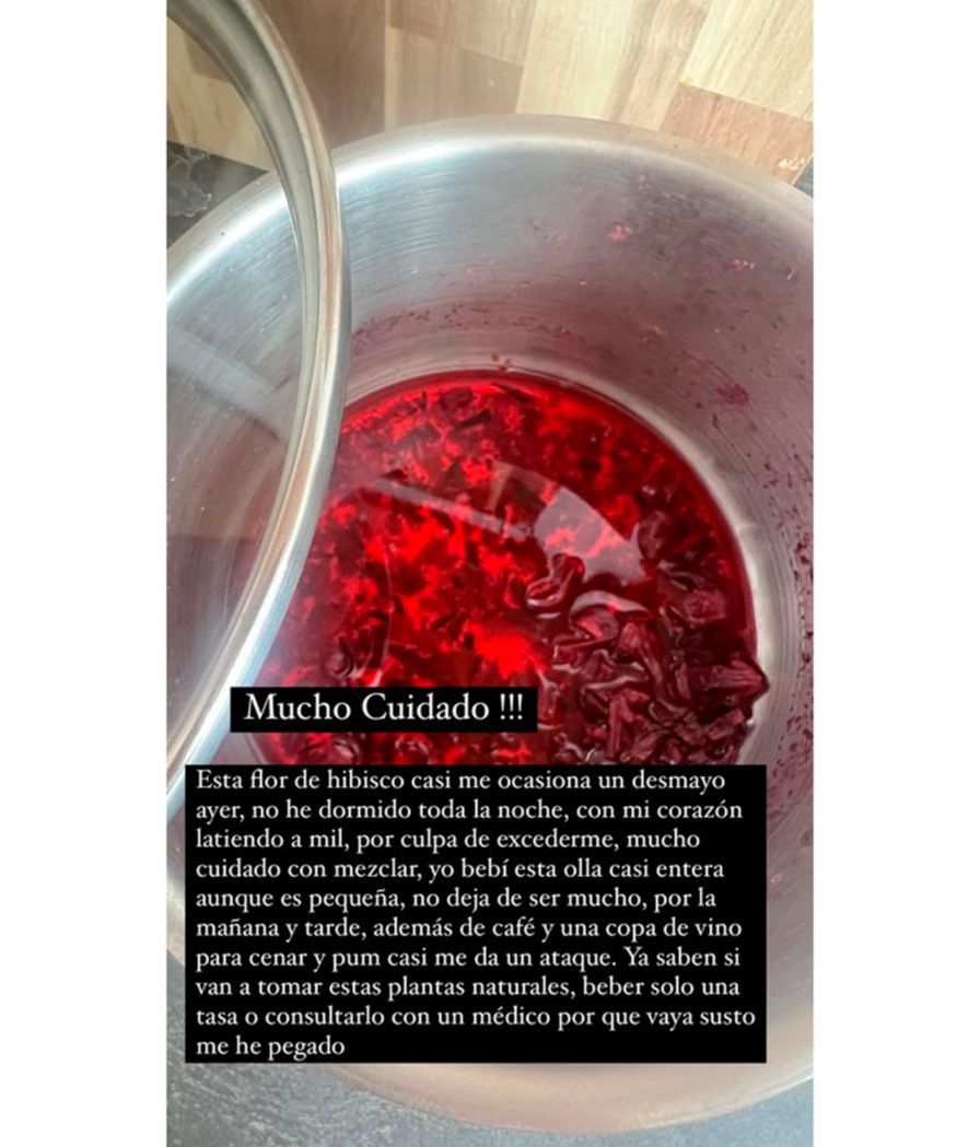 Miriam Saavedra comparte el tamaño de la olla que se ha bebido