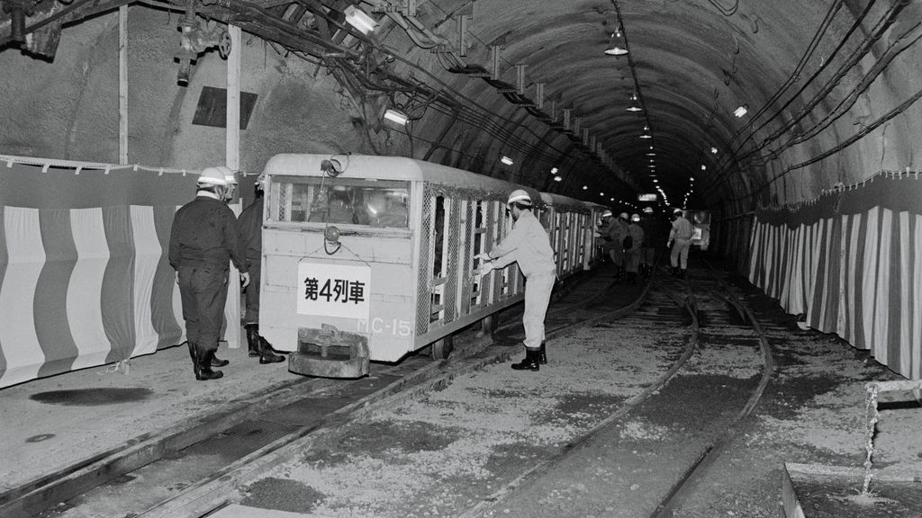El túnel de Seikan durante su construcción