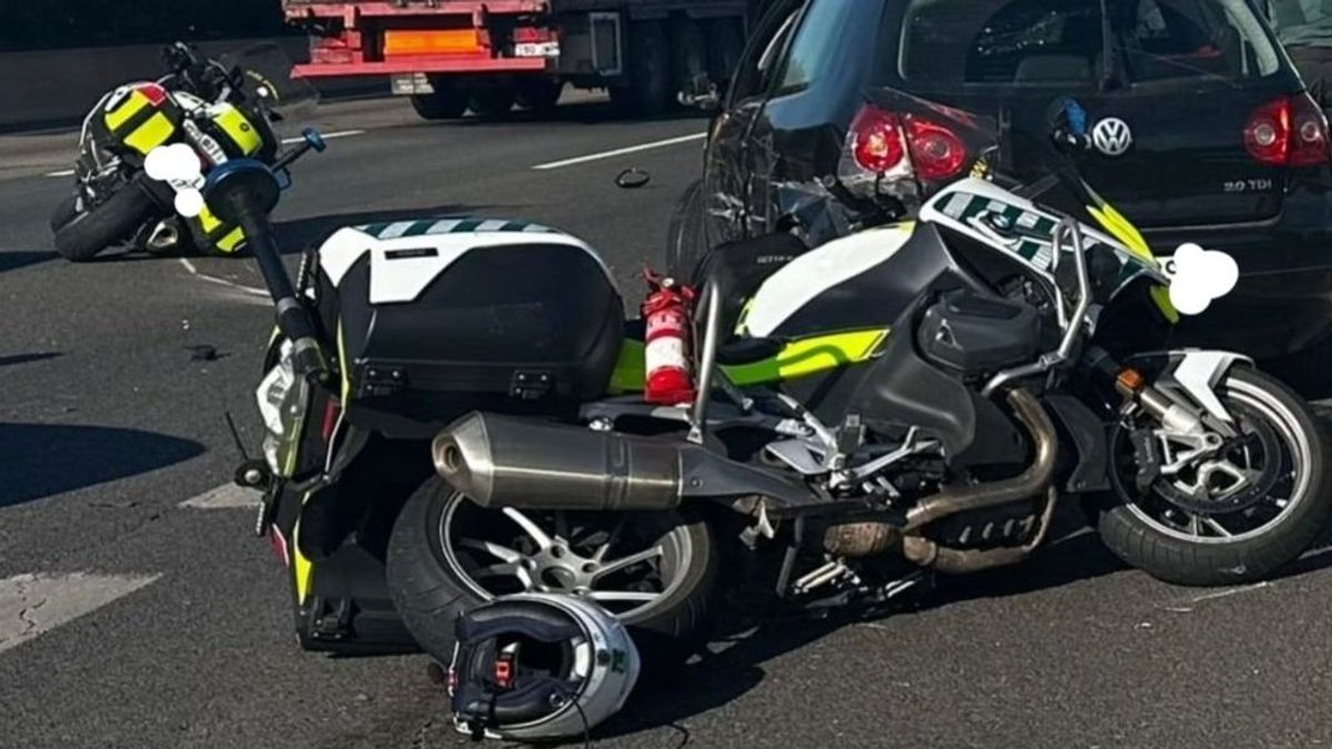 Motos arrolladas por la conductora en la V-31