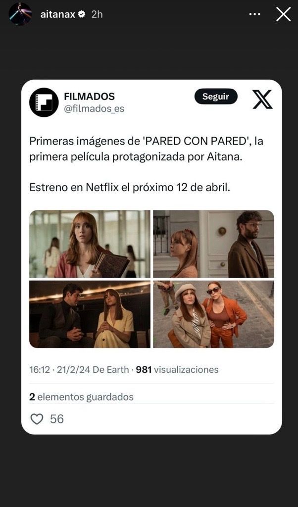 Aitana en sus historias temporales
