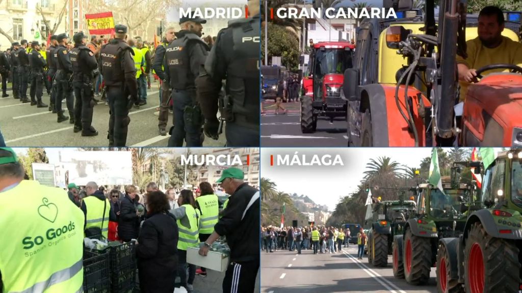 De Madrid a Murcia, Málaga o Gran Canaria: las otras marchas agrarias de este miércoles en España