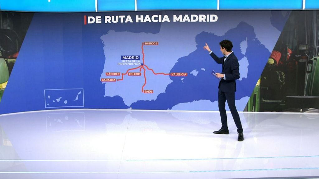 El mapa de la tractorada en Madrid: ruta de las protestas de los agricultores