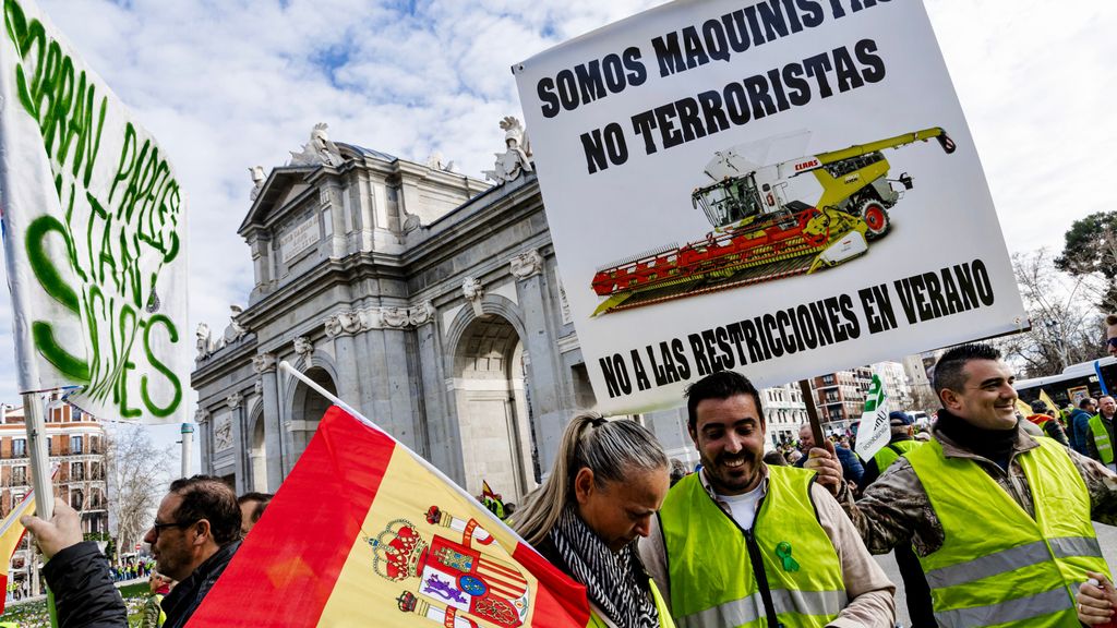 La protesta de agricultores y ganadero toma Madrid durante unas horas