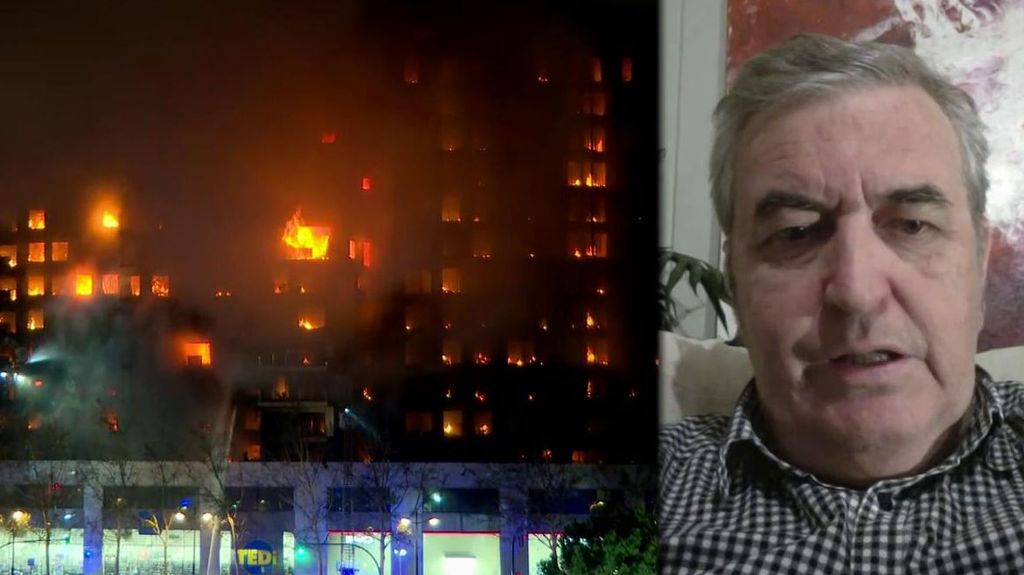 Así explica un experto cómo está construido el edificio incendiado en Valencia.