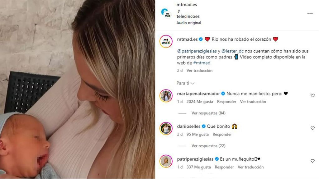 La reacción pública de Marta Peñate tras el nacimiento el hijo de Lester y Patri