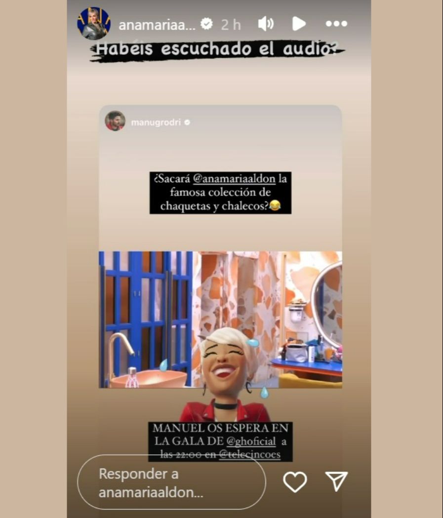 Ana María Aldón reacciona a la broma