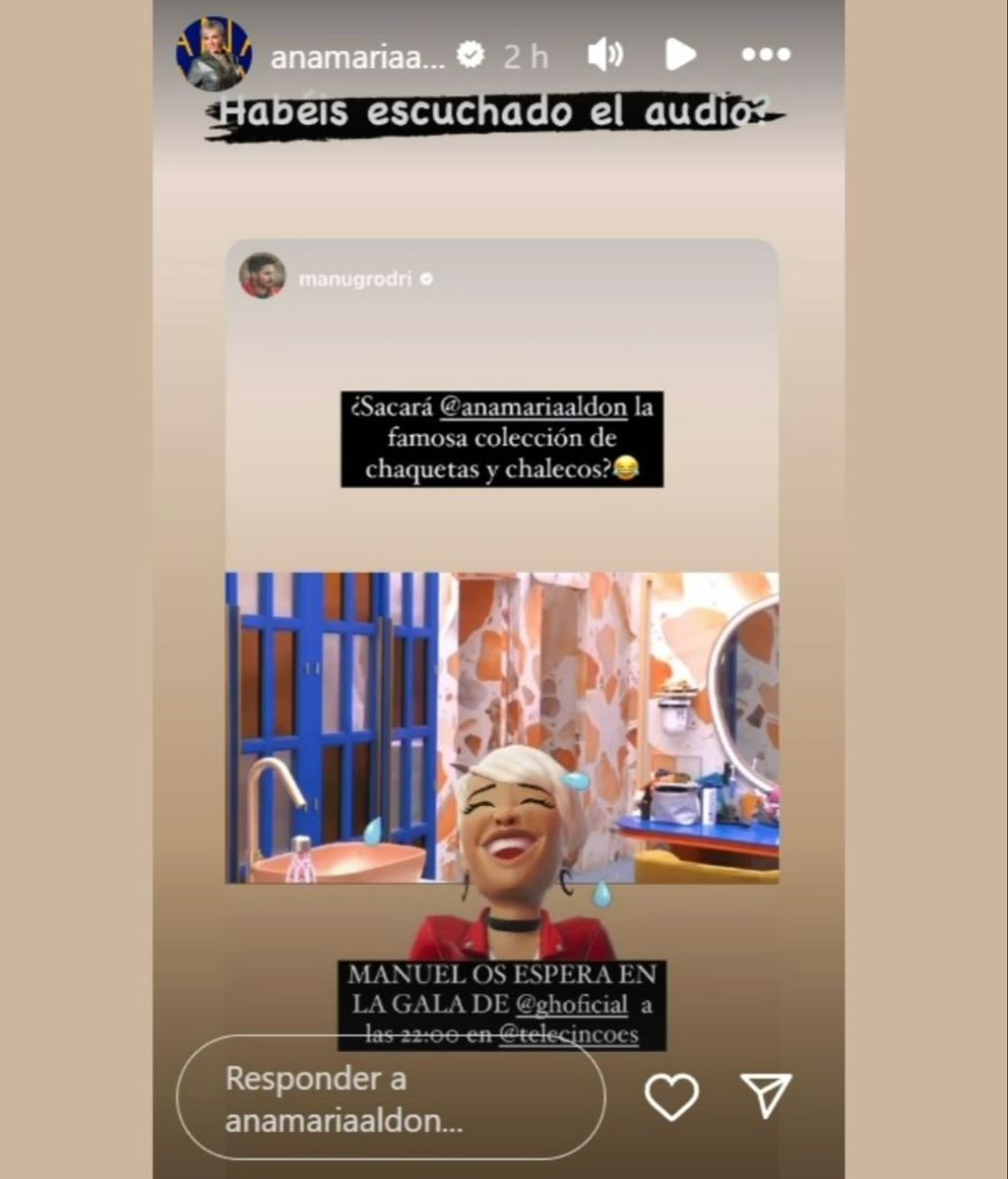 Ana María Aldón reacciona a la broma