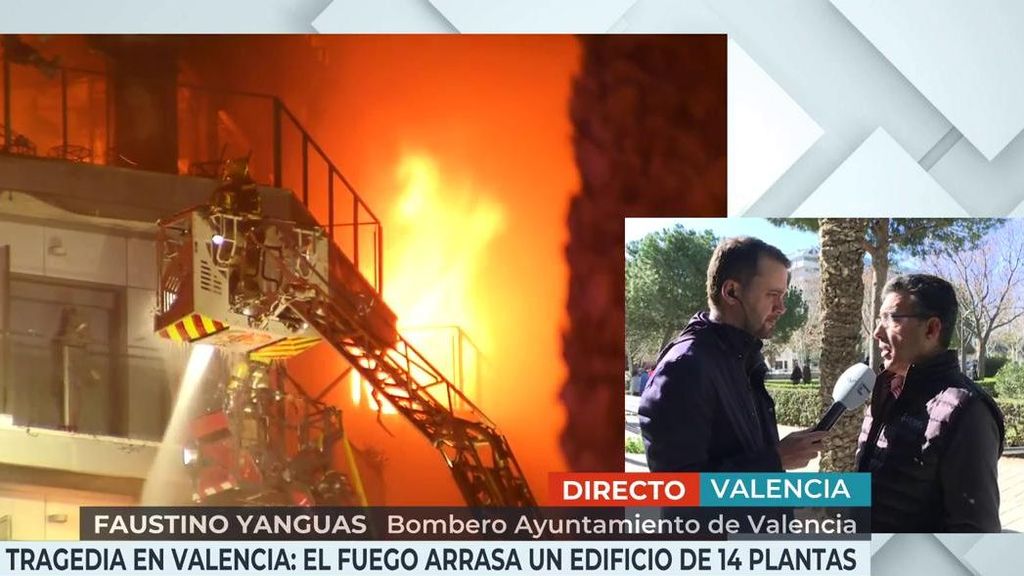 Faustino es bombero y participó en la extinción del incendio de Valencia: "Aquí nunca hemos visto nada igual"