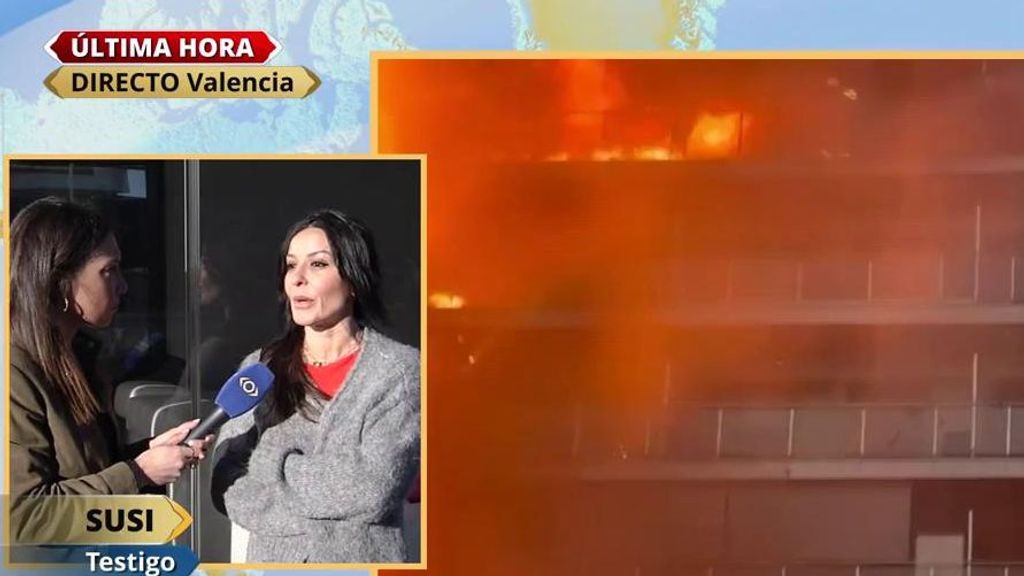 Una testigo, sobre el incendio del edificio en Valencia: "Fue brutal, cada diez minutos se quemaba un piso más"