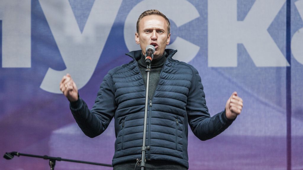 Alexei Navalni en una manifestación