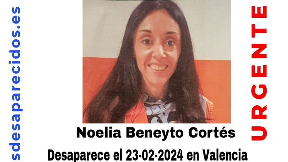 Noelia Beneyto, una mujer de 38 años desaparecida en Valencia