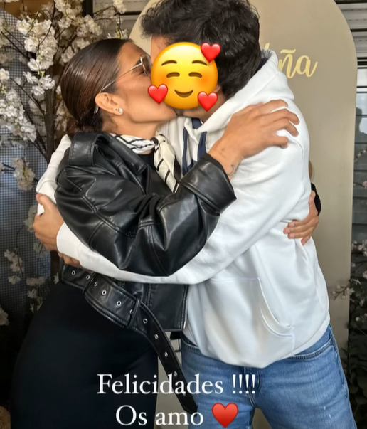 Alma Bollo con su pareja, Miguel