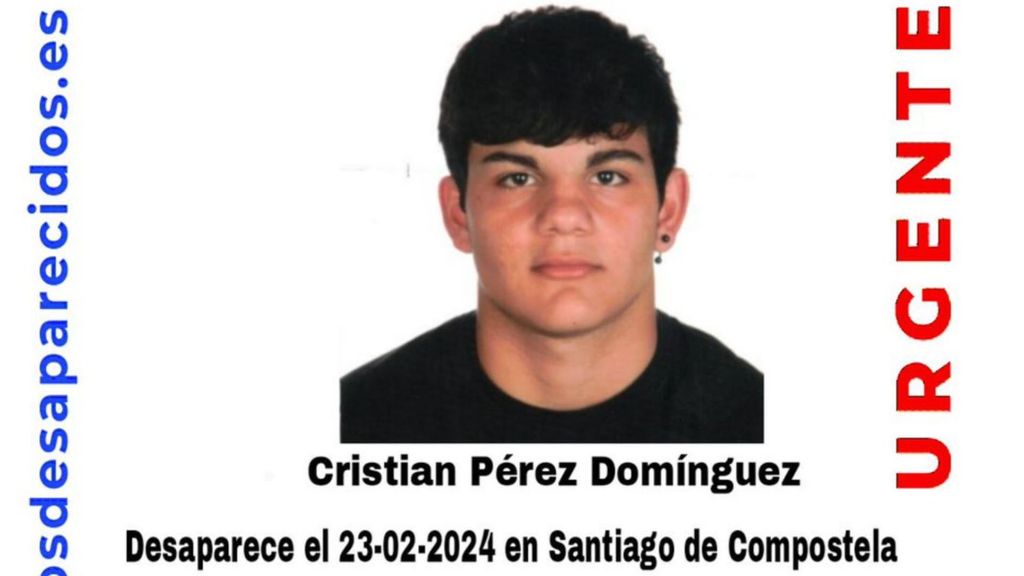Cristian Pérez, un menor de 17 años desaparecido en Santiago de Compostela