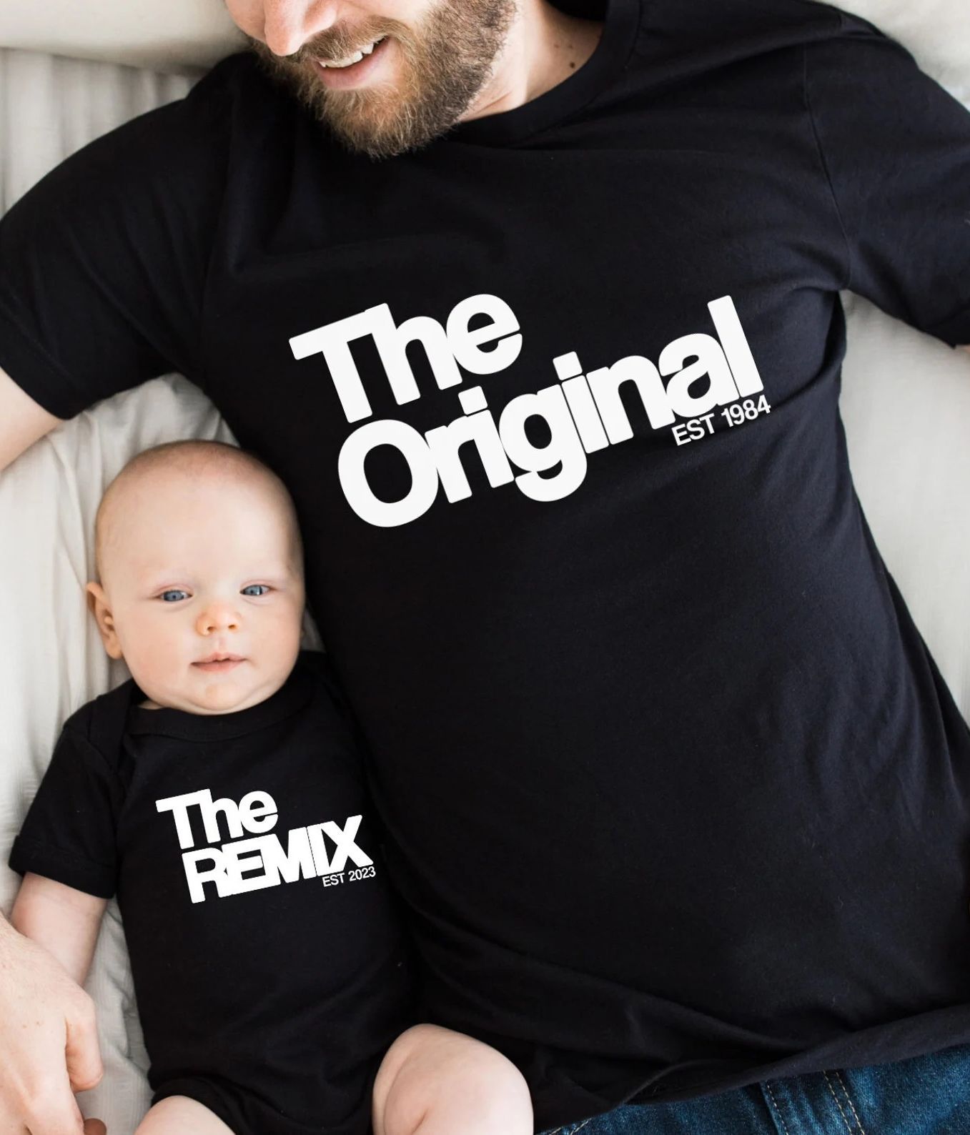 Camiseta y body coordinados de Etsy