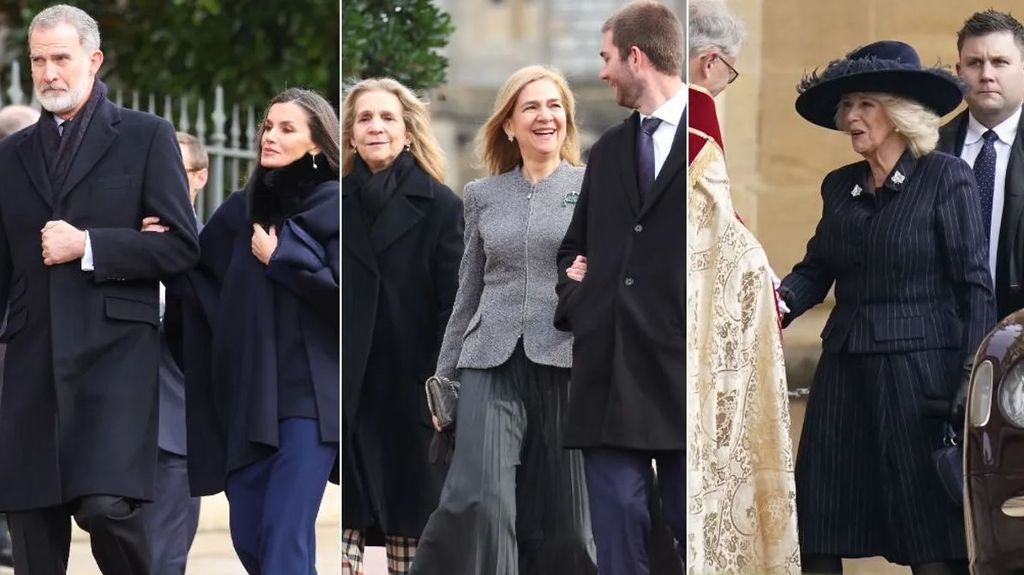 El reencuentro de los reyes Felipe y Letizia, los eméritos y la familia real británica en Windsor, en imágenes