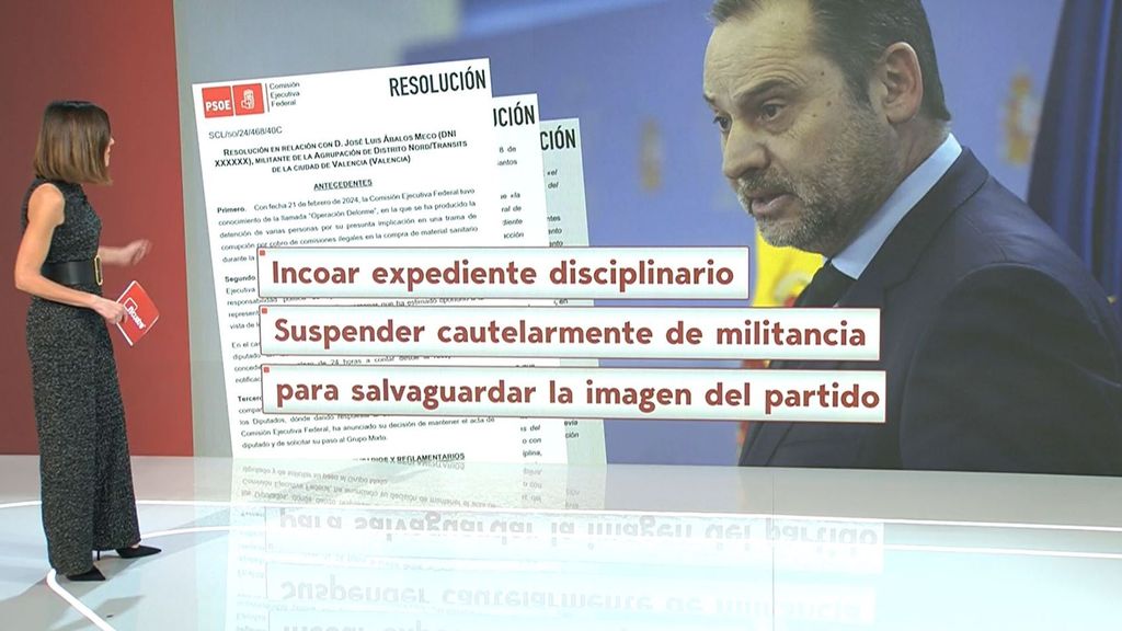 La tajante respuesta del PSOE a José Luis Ábalos: "Se le suspende cautelarmente de militancia"