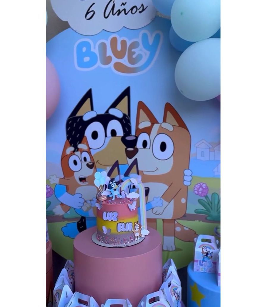 Tarta y decoración del cumple de Luz, hija de Gala Caldirola