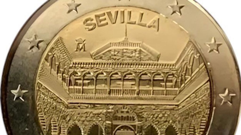Moneda conmemorativa con el Alcázar de Sevilla